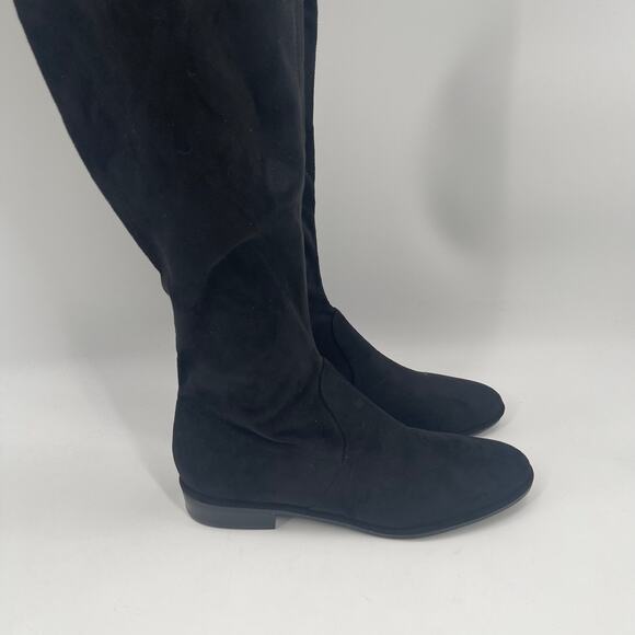 NEW MARC FISHER Boots Size 7 Humor Over the Knee Black Faux Suede NWOT - Picture 3 of 16
